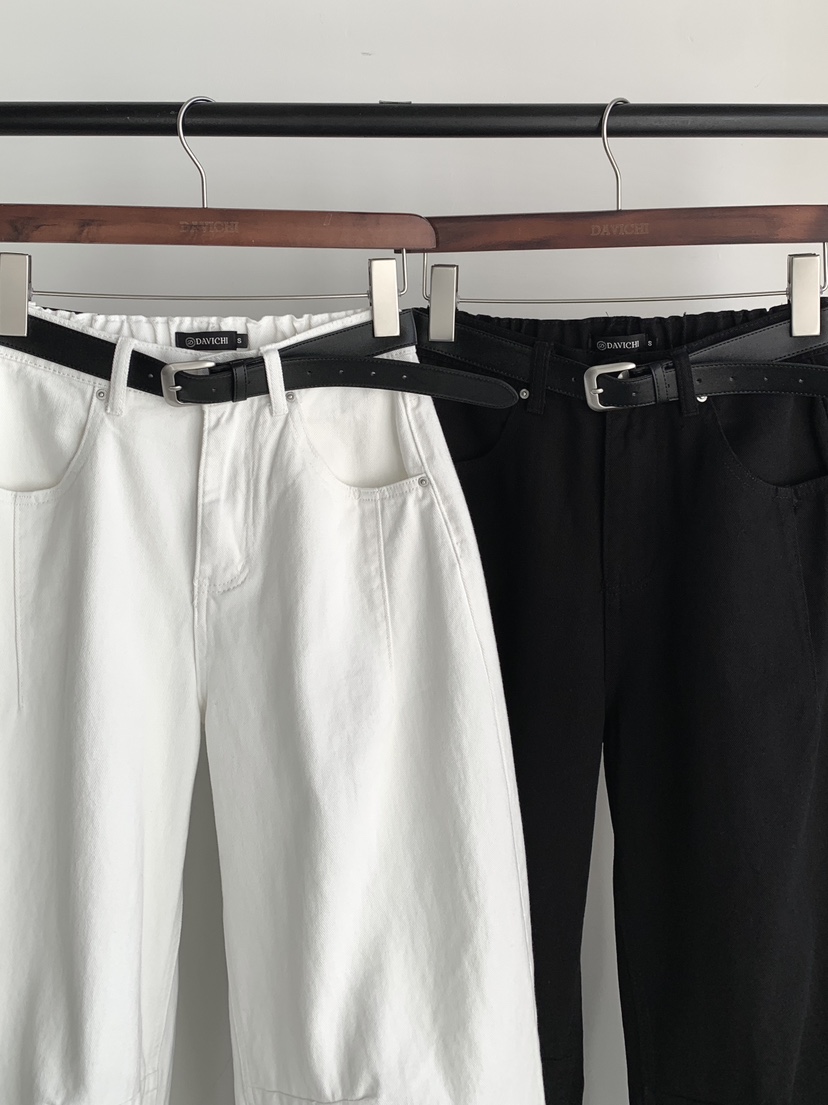 DAVICHI/D.SECOND東大門實拍女裝新品人氣休閑褲含隨機腰帶棉質DAVICHI/D.SECOND休閑褲