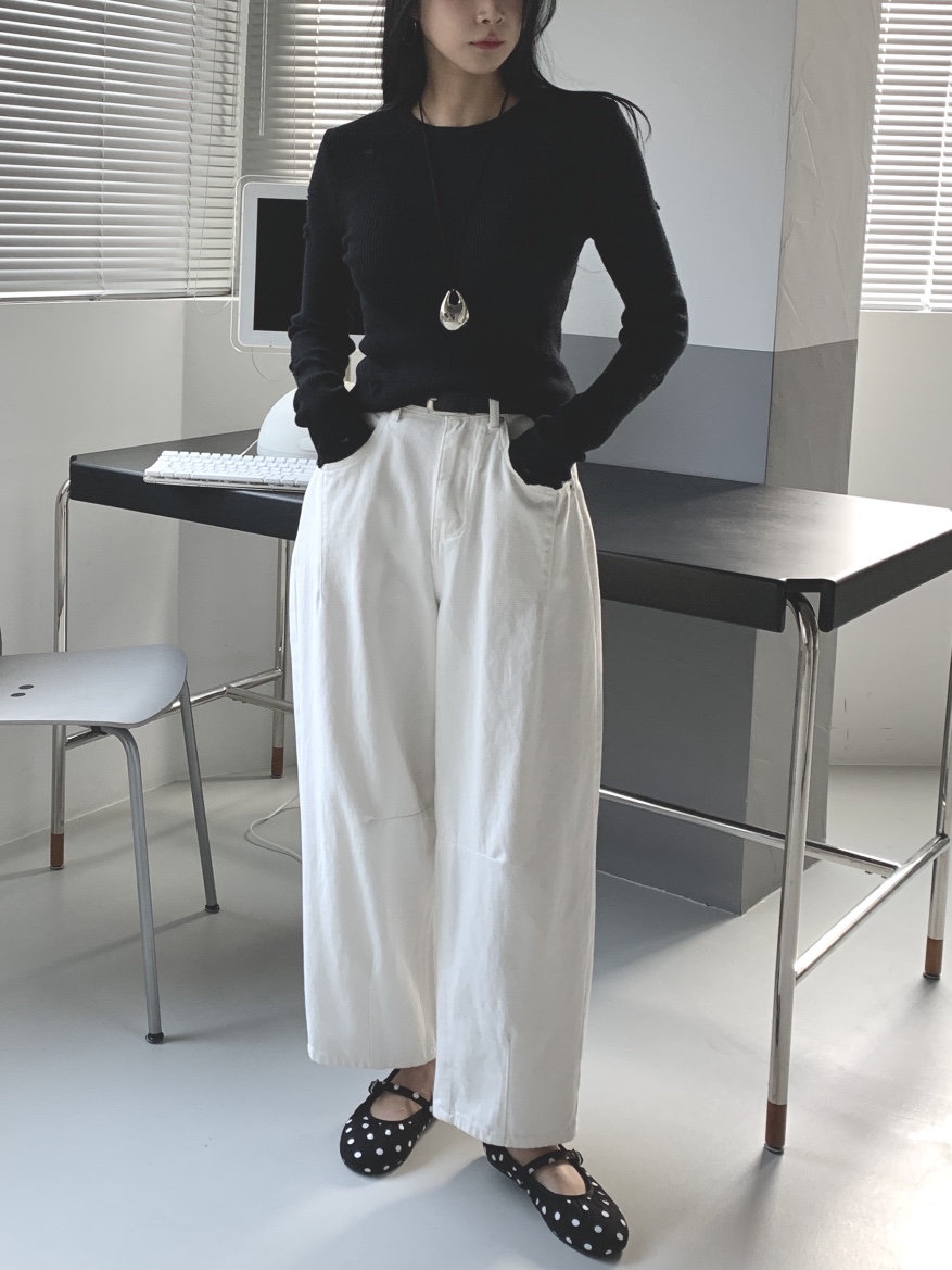 DAVICHI/D.SECOND東大門實拍女裝新品人氣休閑褲含隨機腰帶棉質DAVICHI/D.SECOND休閑褲