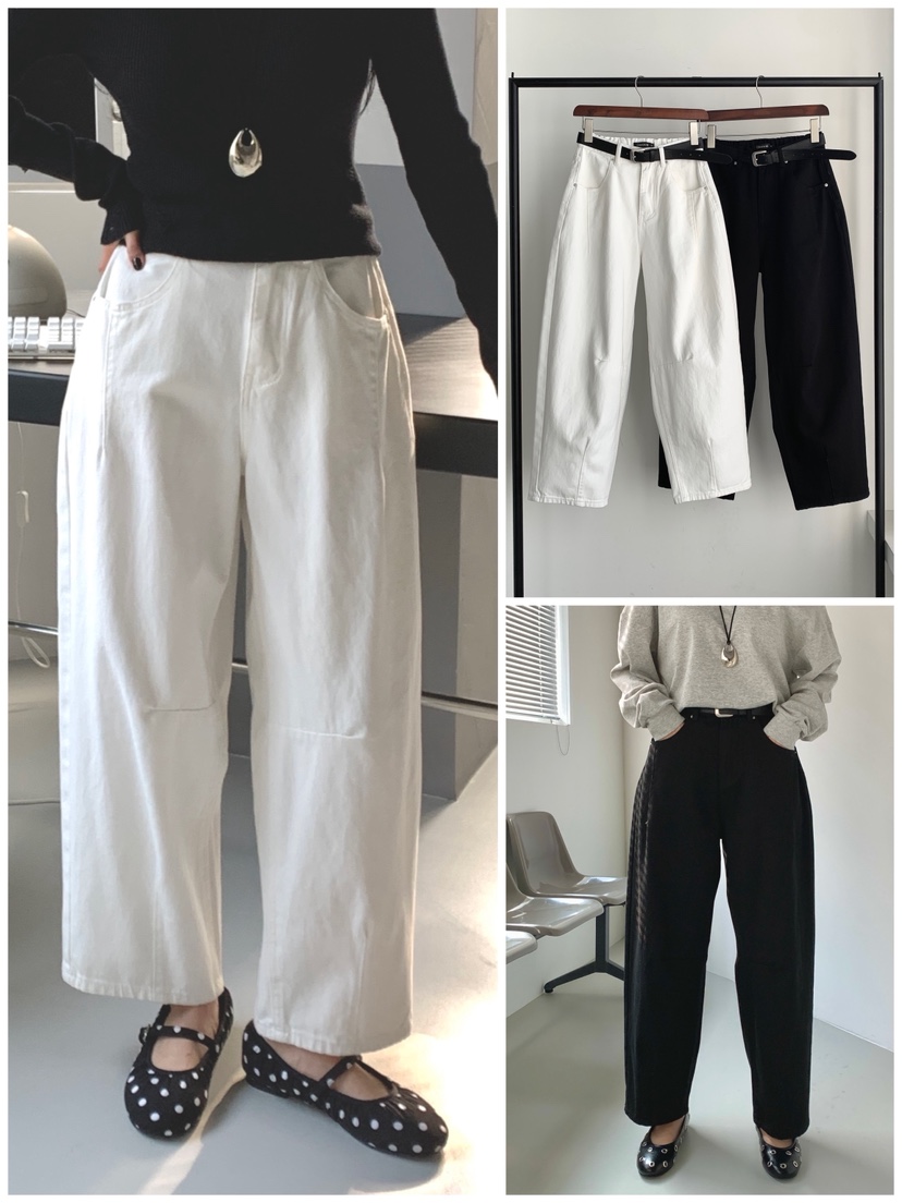 DAVICHI/D.SECOND東大門實拍女裝新品人氣休閑褲含隨機腰帶棉質DAVICHI/D.SECOND休閑褲