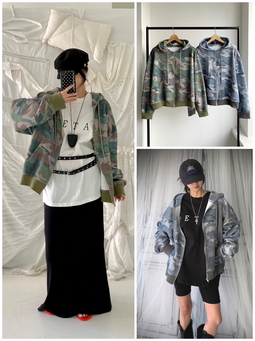 DAVICHI/D.SECOND東大門實拍女裝新款推薦職業夾克迷彩DAVICHI/D.SECOND夾克