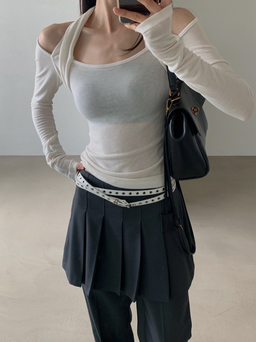 VERANDA韓國直郵女裝新款職業推薦人氣時尚26春夏長袖T恤VERANDA長袖T恤