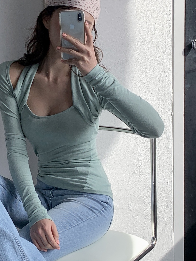 VERANDA韓國直郵女裝新款職業推薦人氣時尚26春夏長袖T恤VERANDA長袖T恤