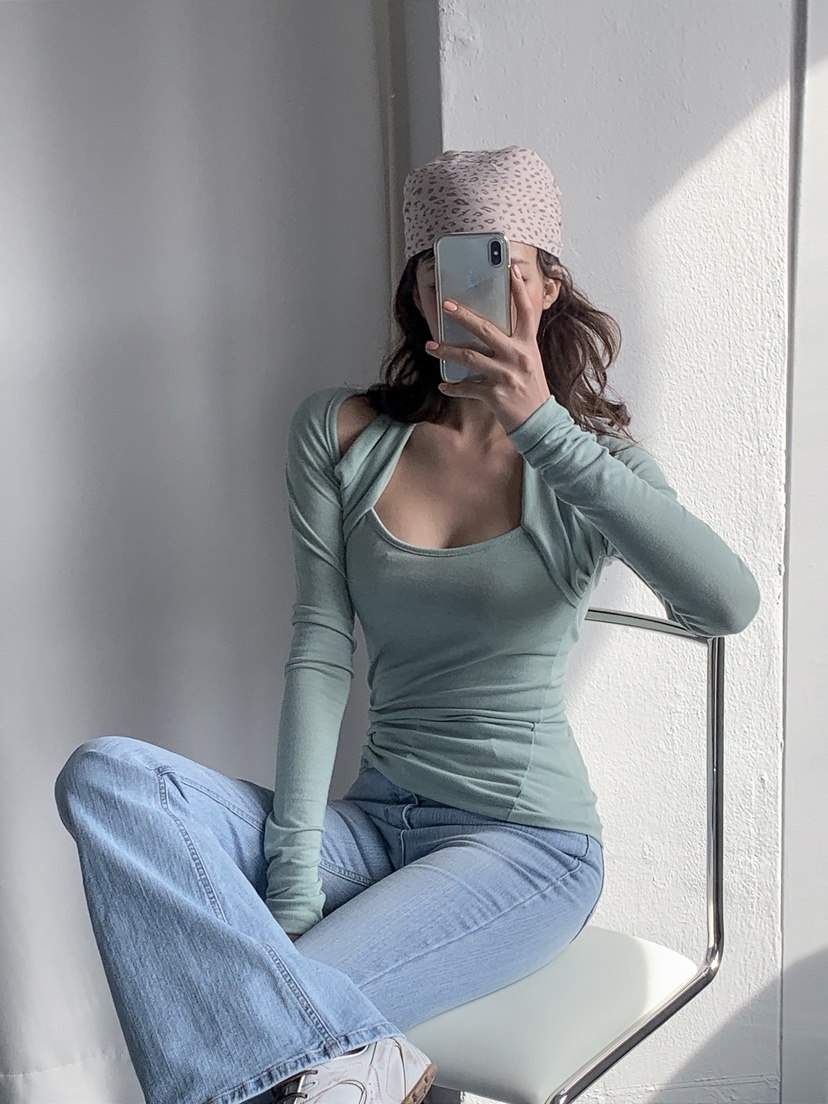 VERANDA韓國直郵女裝新款職業推薦人氣時尚26春夏長袖T恤VERANDA長袖T恤