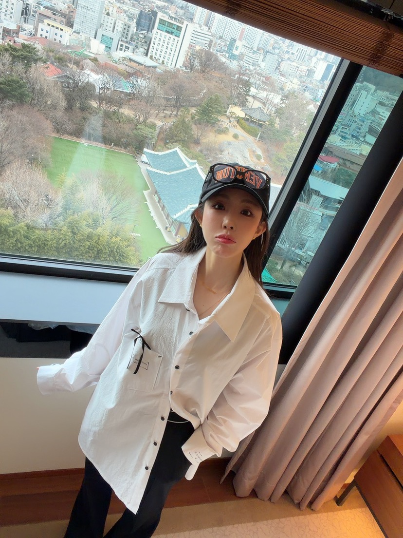 PALETTE-Q韓國代購女裝新品26春夏真品休閑時尚襯衫蕾絲衫PALETTE-Q襯衫/蕾絲衫