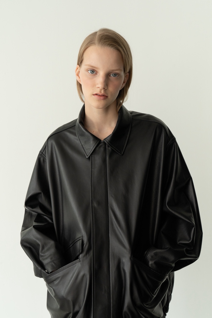 A Flan韓國直郵女裝新款26春夏推薦熱賣真品夾克雙口袋皮革AFN/FLAN EDITION夾克