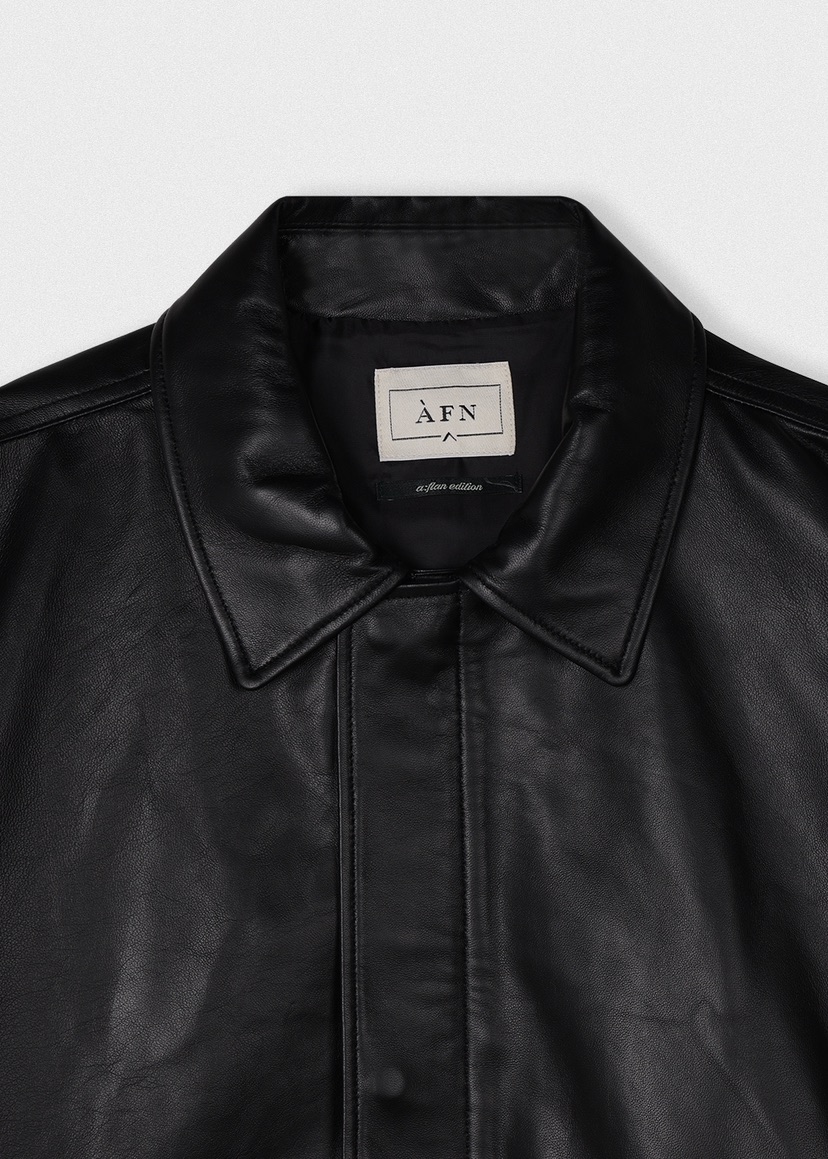 A Flan韓國直郵女裝新款26春夏推薦熱賣真品夾克雙口袋皮革AFN/FLAN EDITION夾克