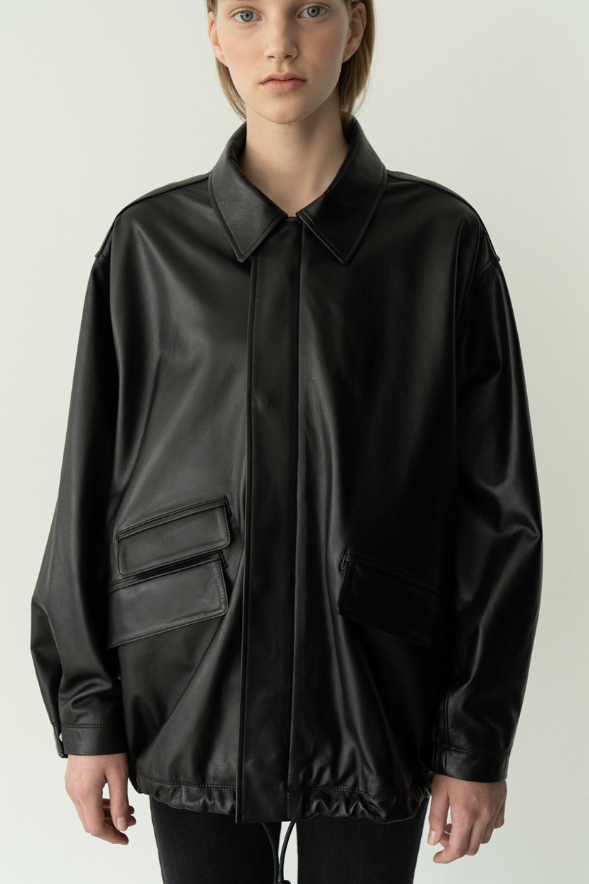 A Flan韓國直郵女裝新款26春夏推薦熱賣真品夾克雙口袋皮革AFN/FLAN EDITION夾克