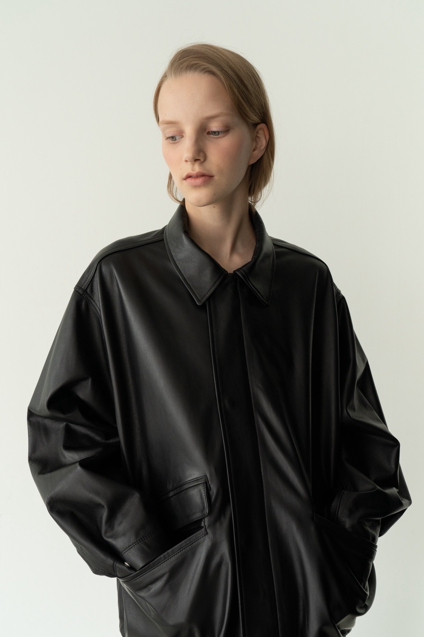 A Flan韓國直郵女裝新款26春夏推薦熱賣真品夾克雙口袋皮革AFN/FLAN EDITION夾克