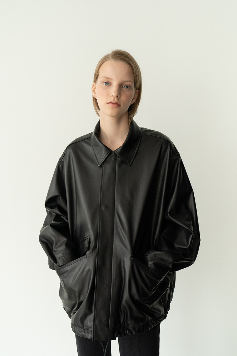 A Flan韓國直郵女裝新款26春夏推薦熱賣真品夾克雙口袋皮革AFN/FLAN EDITION夾克