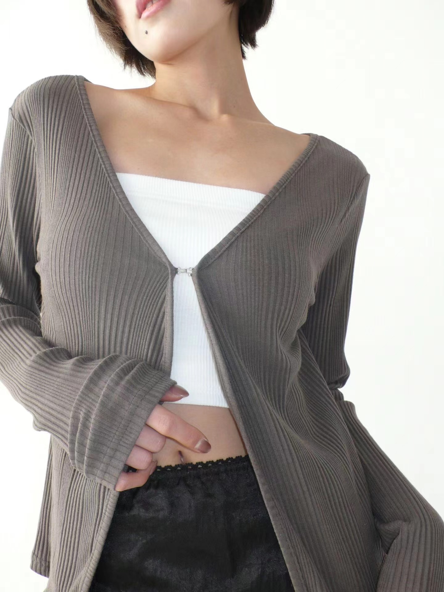 BUSTLING韓國代購女士新品職業熱賣休閑26春夏長袖T恤開衫BUSTLING長袖T恤