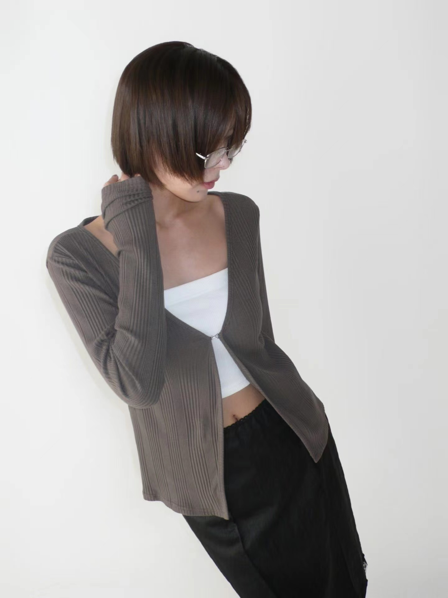 BUSTLING韓國代購女士新品職業熱賣休閑26春夏長袖T恤開衫BUSTLING長袖T恤