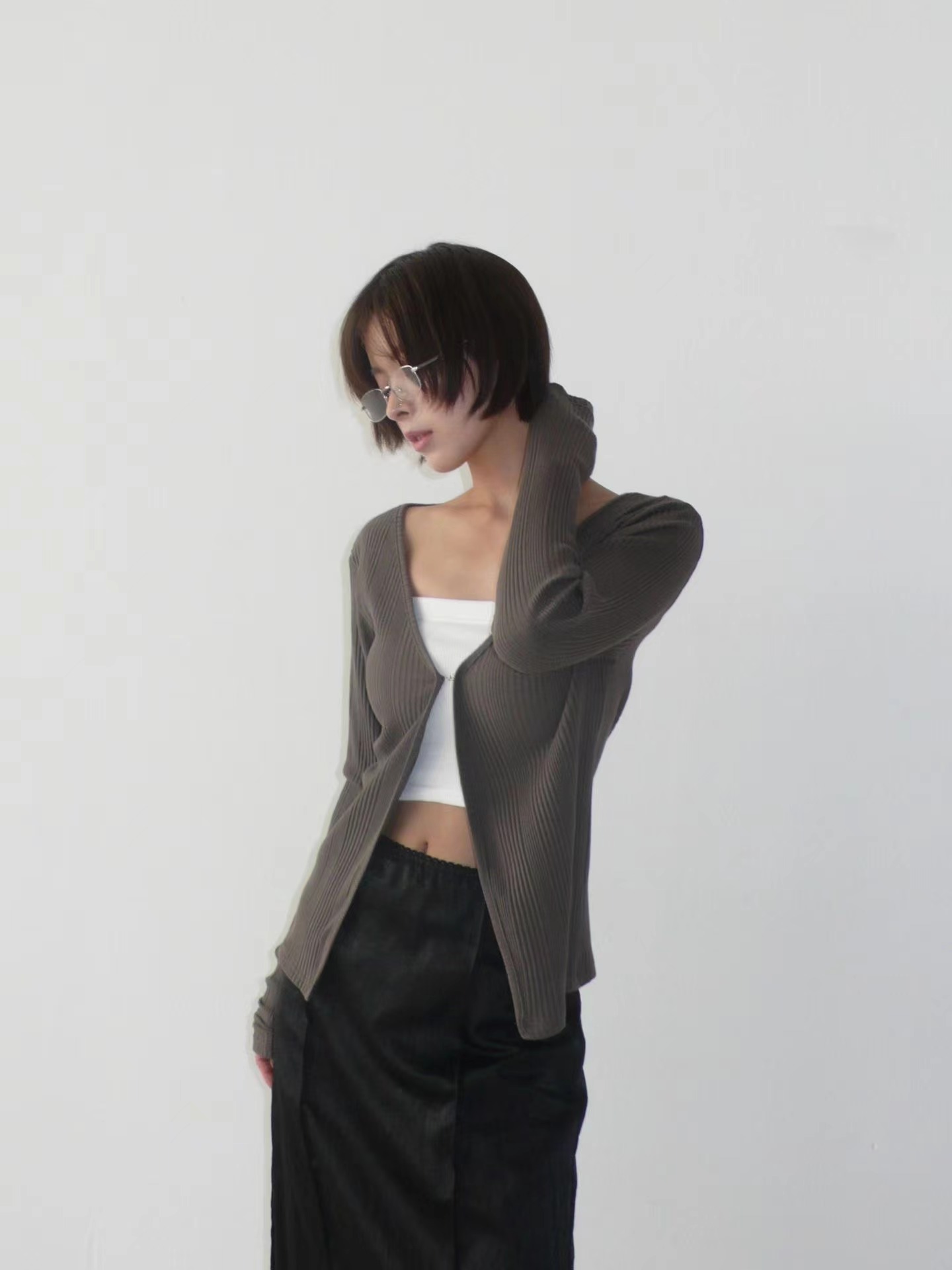 BUSTLING韓國代購女士新品職業熱賣休閑26春夏長袖T恤開衫BUSTLING長袖T恤