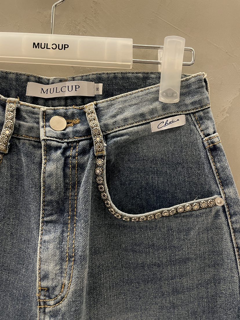 MULCUP韓國直郵女士新款熱賣真品人氣休閑推薦時尚牛仔褲MULCUP牛仔褲