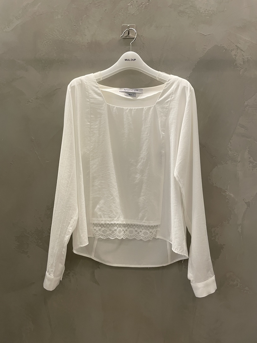 MULCUP東大門實拍女裝新品推薦休閑襯衫蕾絲衫可拆卸圍巾MULCUP襯衫/蕾絲衫