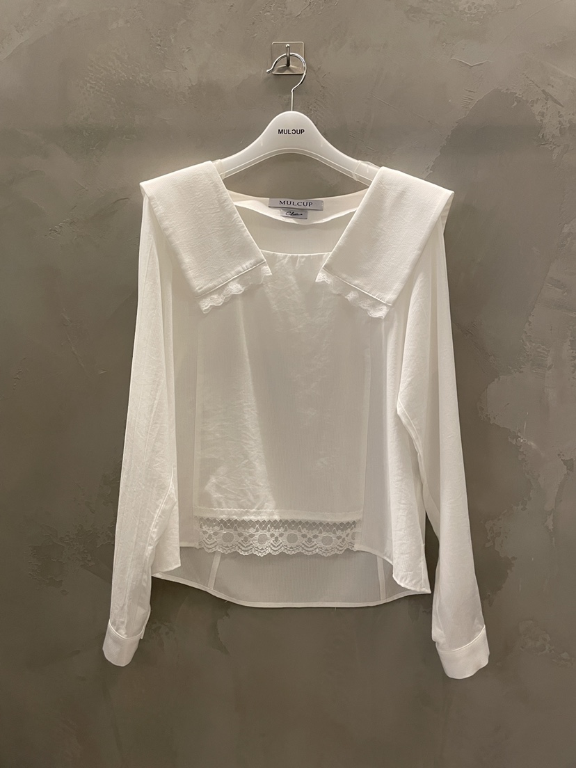 MULCUP東大門實拍女裝新品推薦休閑襯衫蕾絲衫可拆卸圍巾MULCUP襯衫/蕾絲衫圖色1