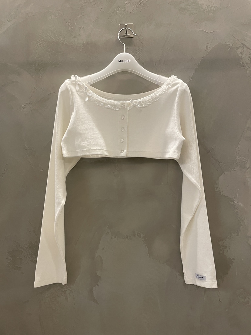 MULCUP韓國直郵女士新品休閑真品時尚推薦職業長袖T恤露肩MULCUP長袖T恤圖色1