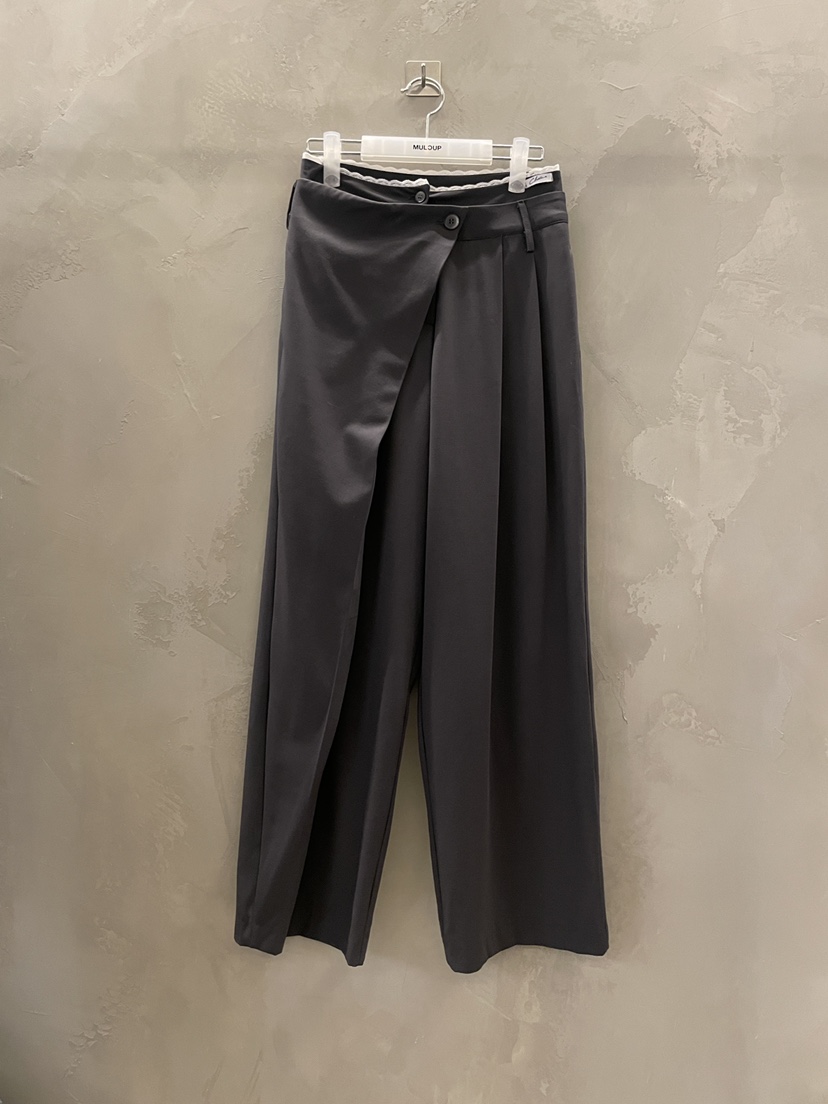 MULCUP韓國直郵女士新品熱賣職業真品26春夏時尚休閑褲寬松MULCUP休閑褲圖色1墨色