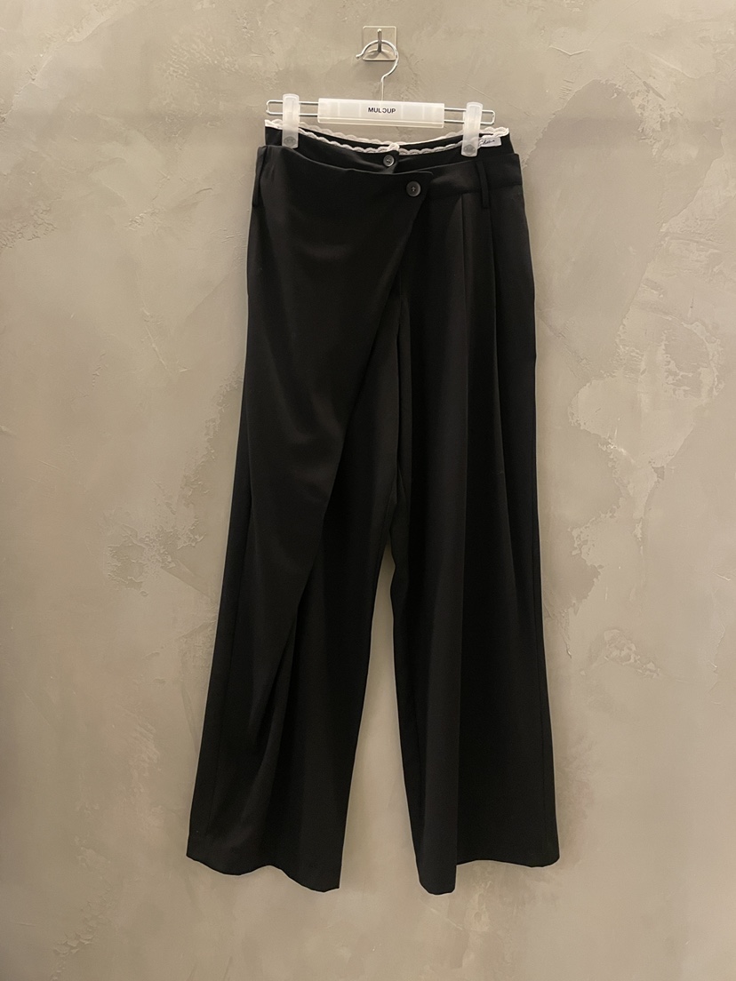 MULCUP韓國直郵女士新品熱賣職業真品26春夏時尚休閑褲寬松MULCUP休閑褲圖色2黑色