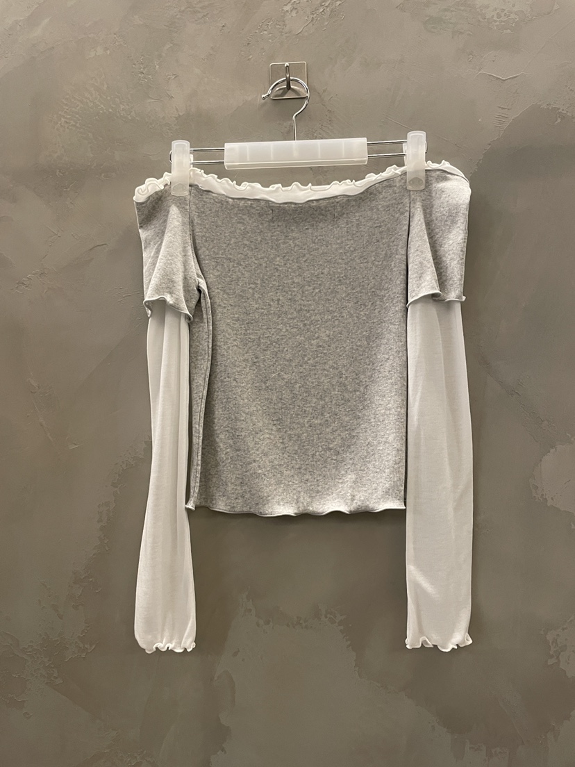 MULCUP韓國代購女士新品休閑時尚推薦長袖T恤假兩件雙排扣MULCUP長袖T恤