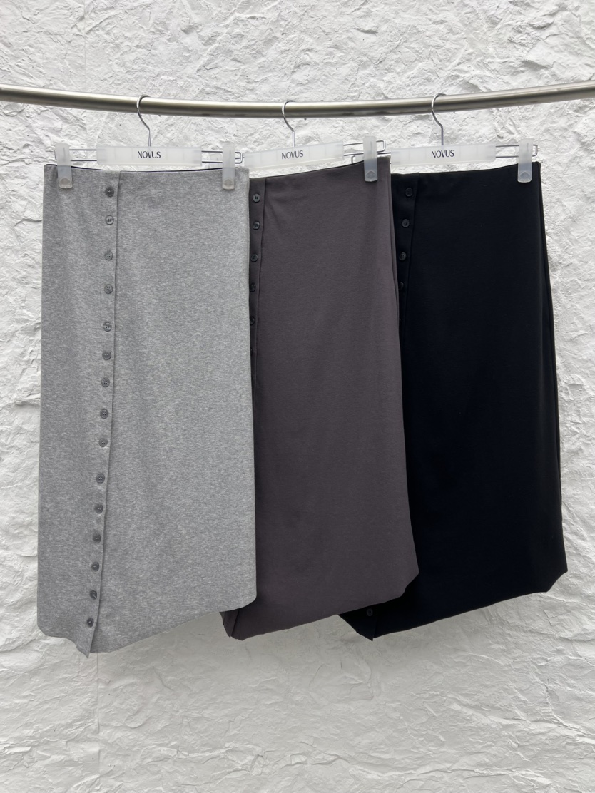 NOVUS韓國直郵女裝新款職業休閑26春夏時尚半身裙中短裙紐扣NOVUS半身裙/中短裙