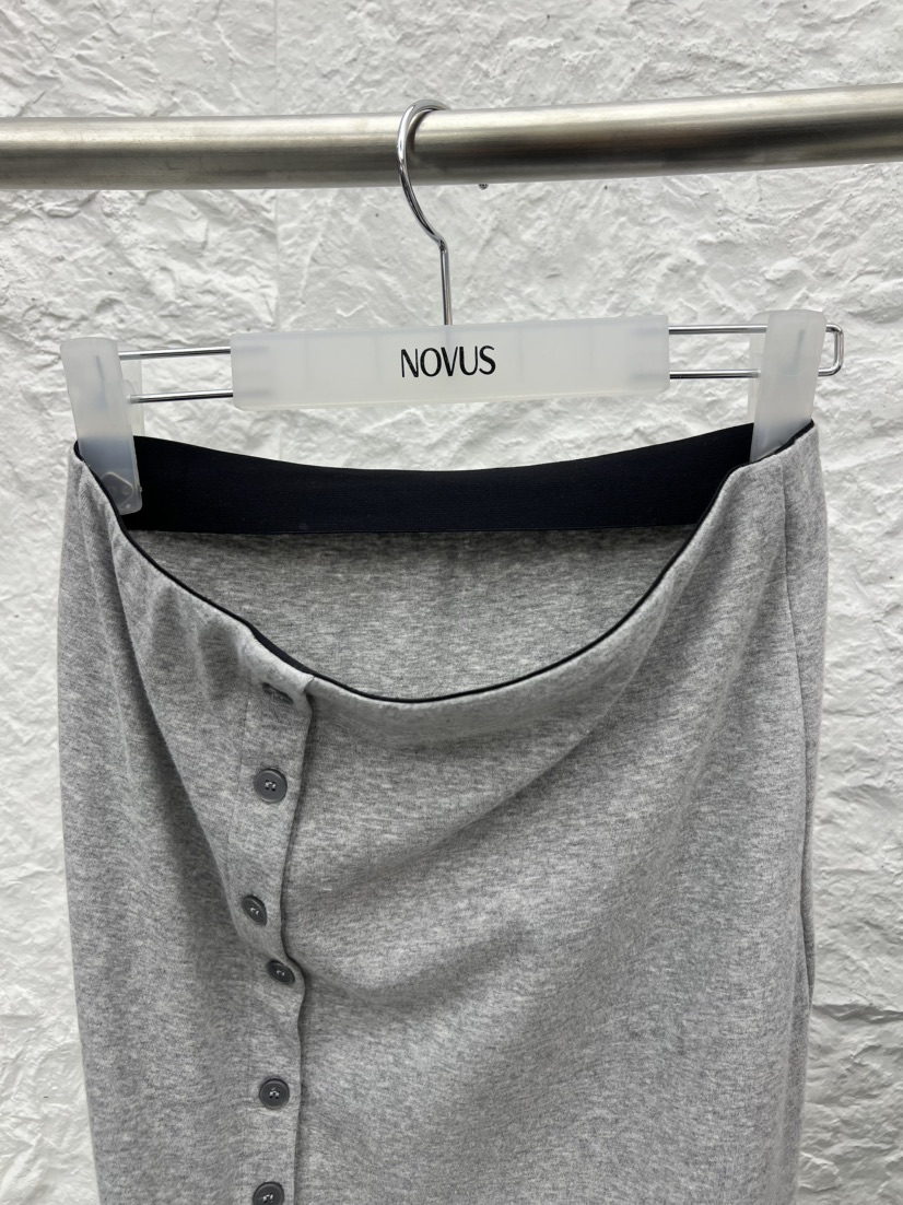 NOVUS韓國直郵女裝新款職業休閑26春夏時尚半身裙中短裙紐扣NOVUS半身裙/中短裙