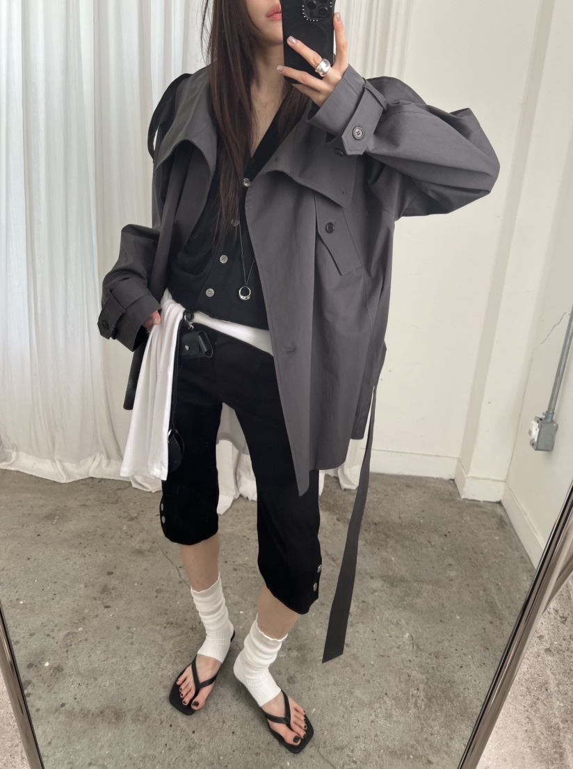 NOVUS東大門代購女士新款26春夏真品推薦熱賣職業夾克含腰帶NOVUS夾克