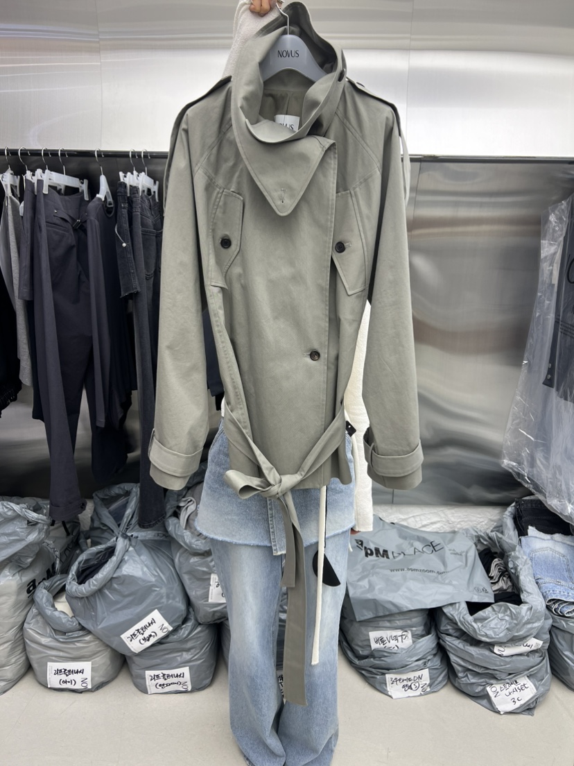 NOVUS東大門代購女士新款26春夏真品推薦熱賣職業夾克含腰帶NOVUS夾克圖色1
