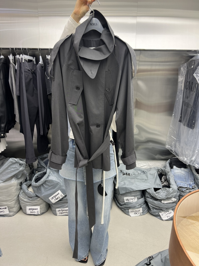 NOVUS東大門代購女士新款26春夏真品推薦熱賣職業夾克含腰帶NOVUS夾克圖色2