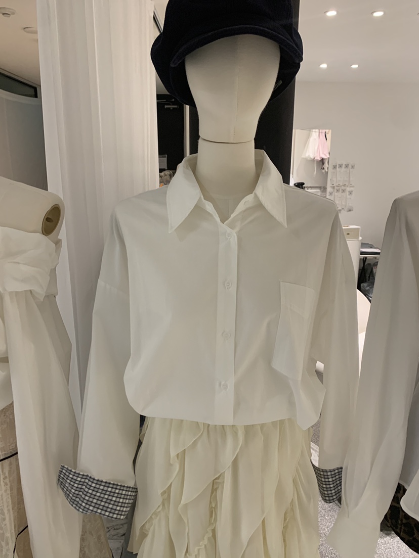 FABRIC韓國代購女裝新款26春夏推薦熱賣真品襯衫蕾絲衫格子FABRIC襯衫/蕾絲衫