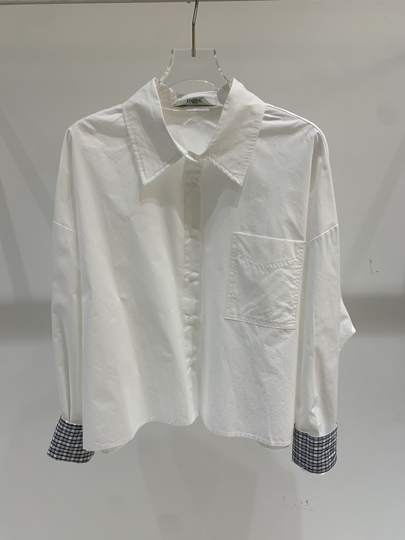 FABRIC韓國代購女裝新款26春夏推薦熱賣真品襯衫蕾絲衫格子FABRIC襯衫/蕾絲衫圖色1