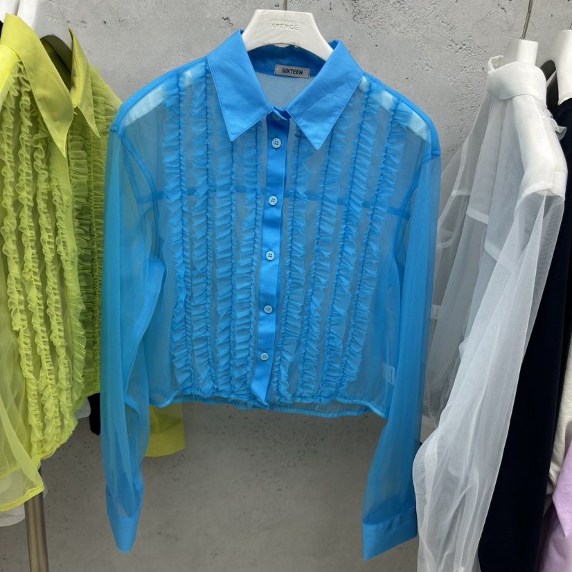 SIXTEEN韓國直郵女士新款26春夏人氣時尚職業推薦襯衫蕾絲衫SIXTEEN襯衫/蕾絲衫圖色2