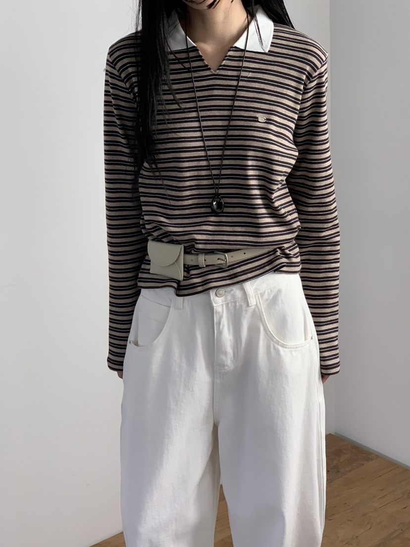 RIVER RAIN韓國直郵女裝新款時尚推薦人氣休閑26春夏長袖T恤RIVER RAIN長袖T恤