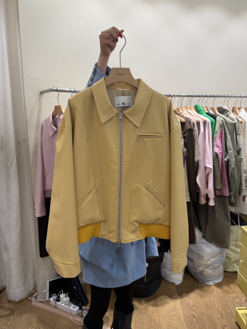 AUVERFIT東大門直郵女士新品真品時尚推薦夾克軟皮革柔軟AUVERFIT夾克圖色1