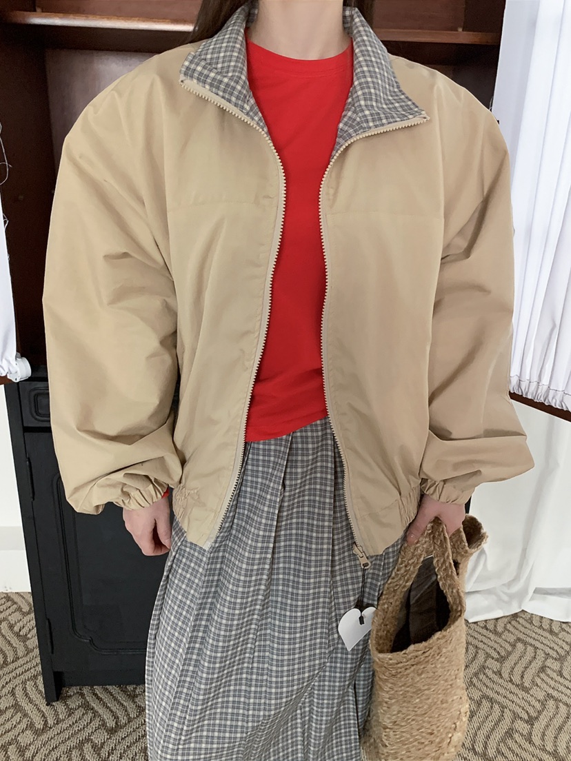 JKICHI東大門代購女裝新品熱賣時尚26春夏夾克里外穿雙面JKICHI夾克圖色1