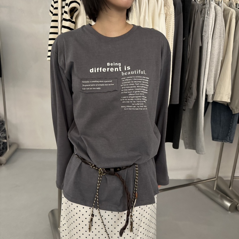 DOUBLE STANDARD/LE SMOKING/MAISONSTAFF韓國直郵女裝新款人氣長袖T恤MAISONSTAFF長袖T恤圖色3