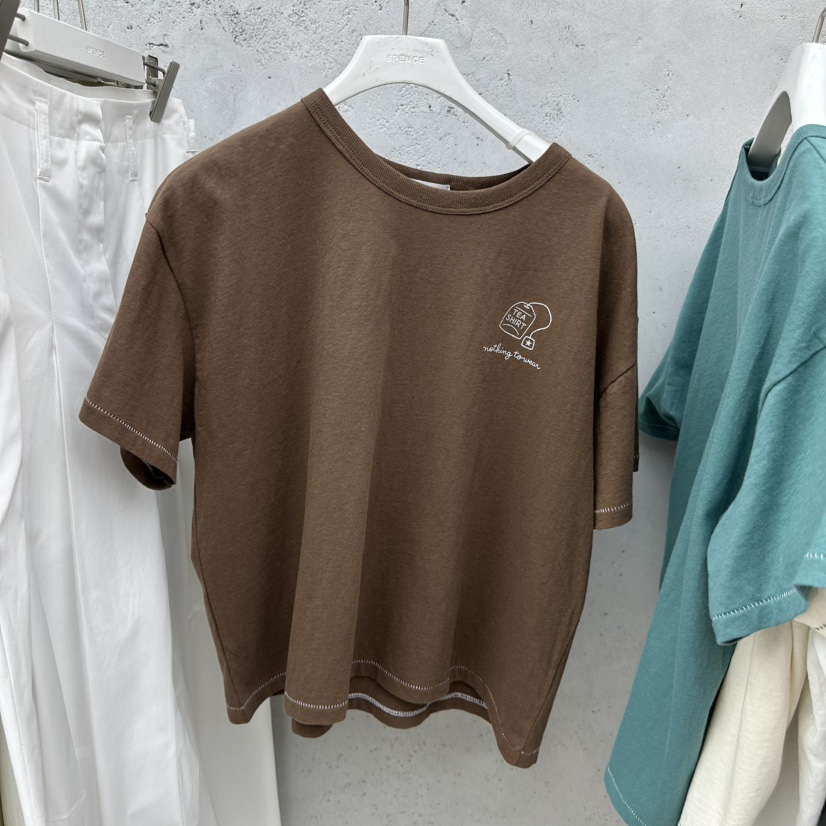 SIXTEEN韓國代購女士新款推薦職業26春夏時尚熱賣真品T恤SIXTEENT恤圖色4