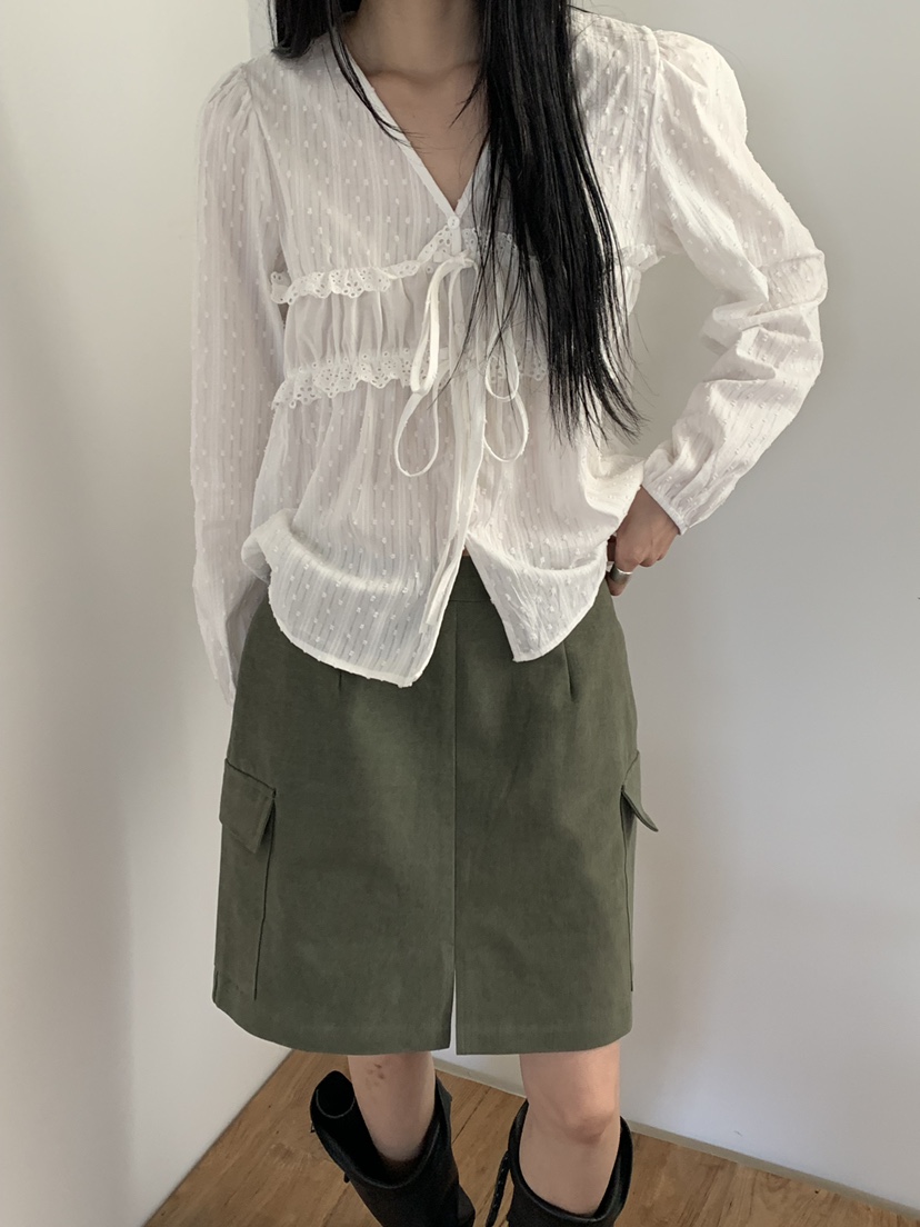 RIVER RAIN韓國直郵女裝新款職業人氣時尚26春夏襯衫蕾絲衫RIVER RAIN襯衫/蕾絲衫