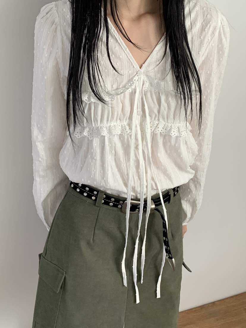 RIVER RAIN韓國直郵女裝新款職業人氣時尚26春夏襯衫蕾絲衫RIVER RAIN襯衫/蕾絲衫