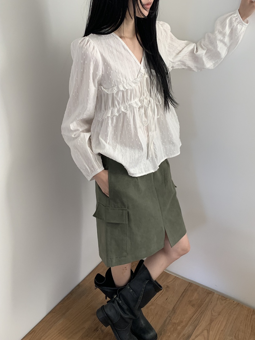 RIVER RAIN韓國直郵女裝新款職業人氣時尚26春夏襯衫蕾絲衫RIVER RAIN襯衫/蕾絲衫