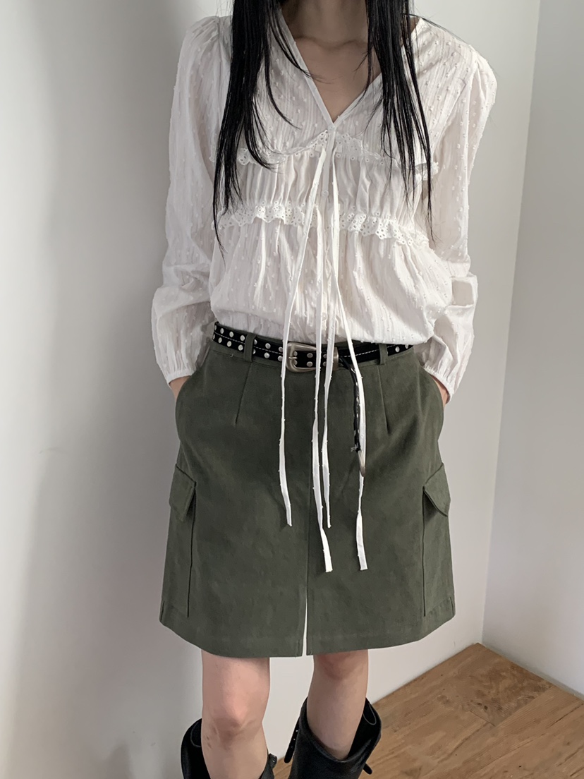 RIVER RAIN韓國直郵女裝新款職業人氣時尚26春夏襯衫蕾絲衫RIVER RAIN襯衫/蕾絲衫