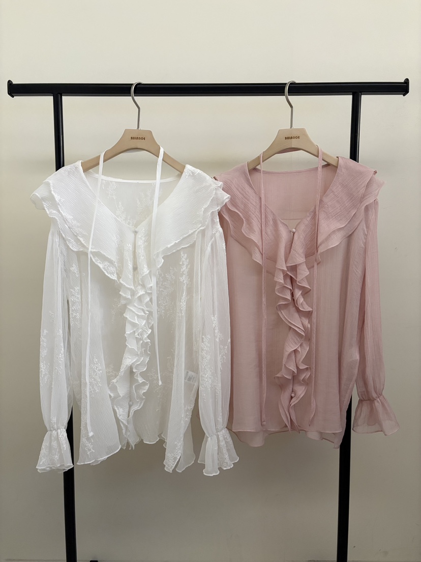 BALANCE東大門實拍女裝新品休閑真品時尚襯衫蕾絲衫含脖帶BALANCE襯衫/蕾絲衫