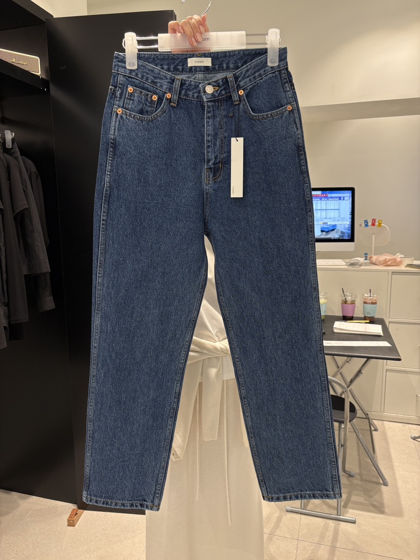 CREAM-P韓國東大門直郵女士新品26春夏時尚休閑職業牛仔褲CREAM-P牛仔褲圖色1