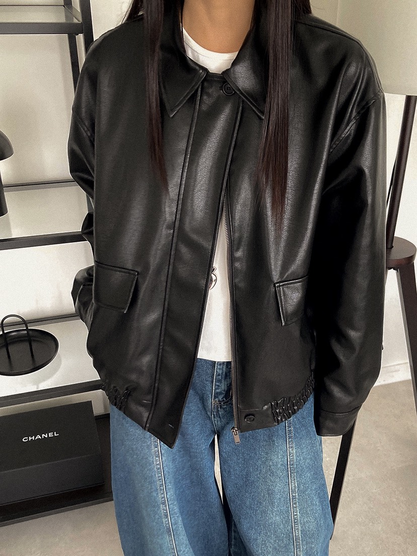 X韓國東大門代購女裝新款推薦人氣職業休閑時尚26春夏夾克皮革X夾克