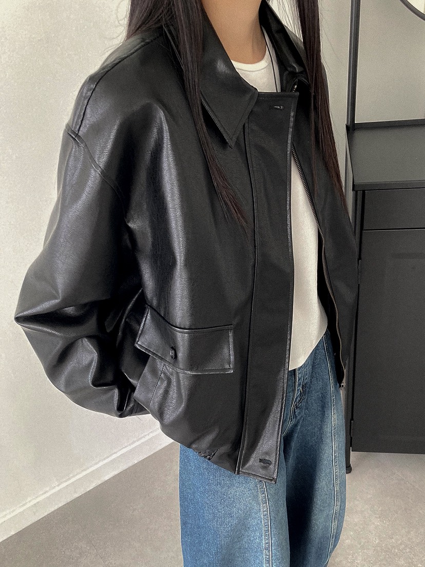 X韓國東大門代購女裝新款推薦人氣職業休閑時尚26春夏夾克皮革X夾克圖色2