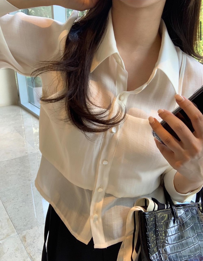 X韓國直郵女士新品推薦人氣26春夏職業熱賣時尚襯衫蕾絲衫X襯衫/蕾絲衫