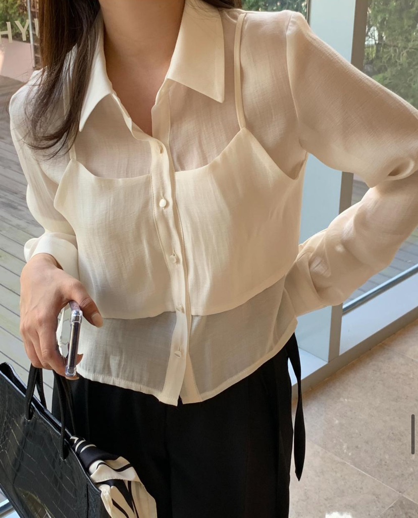 X韓國直郵女士新品推薦人氣26春夏職業熱賣時尚襯衫蕾絲衫X襯衫/蕾絲衫