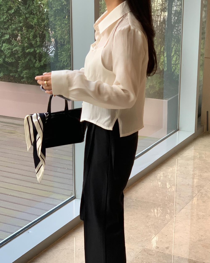 X韓國直郵女士新品推薦人氣26春夏職業熱賣時尚襯衫蕾絲衫X襯衫/蕾絲衫