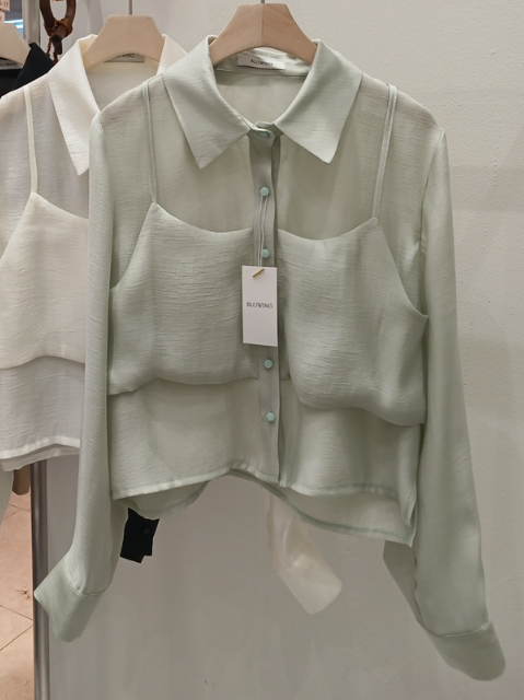 X韓國直郵女士新品推薦人氣26春夏職業熱賣時尚襯衫蕾絲衫X襯衫/蕾絲衫圖色3