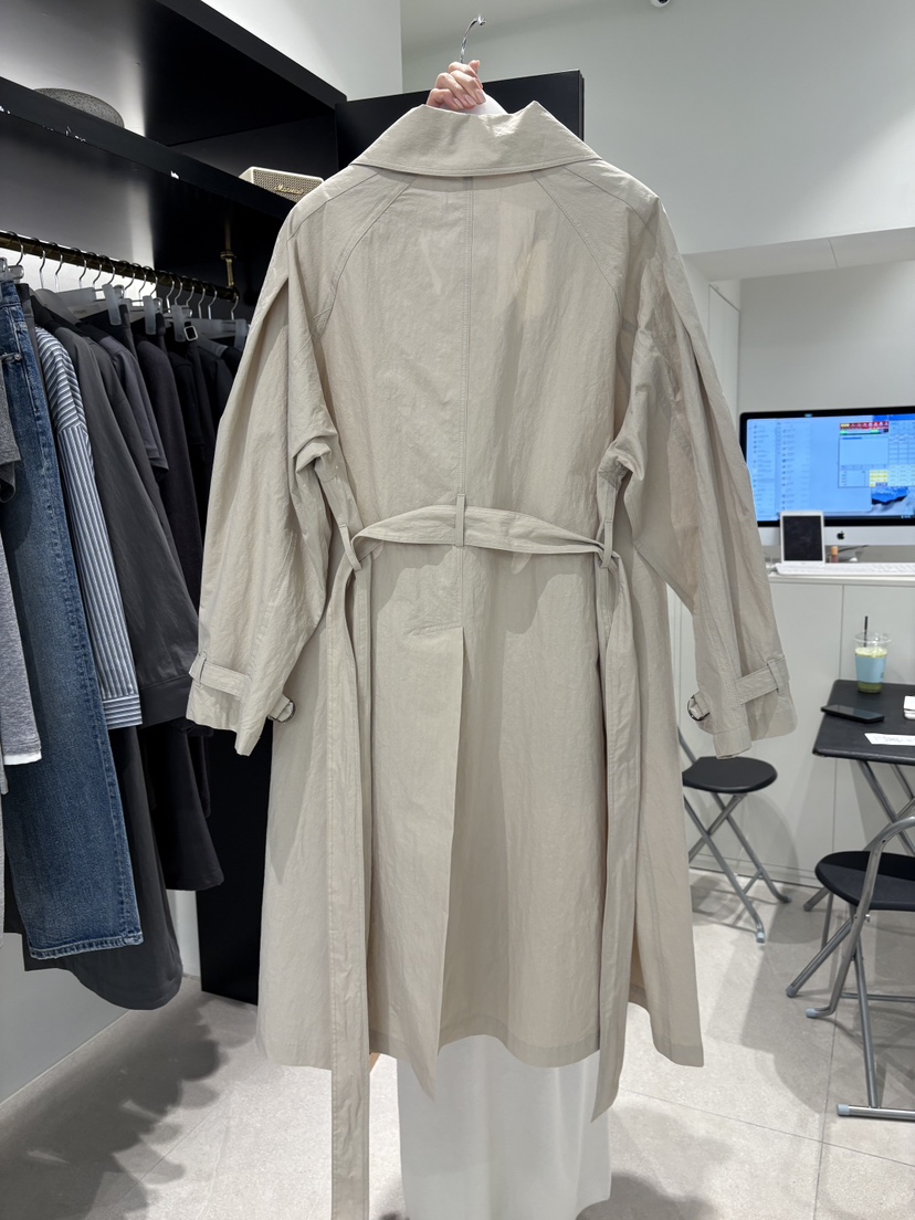 CREAM-P韓國東大門直郵女裝新品人氣26春夏長款風衣含腰帶CREAM-P長款風衣
