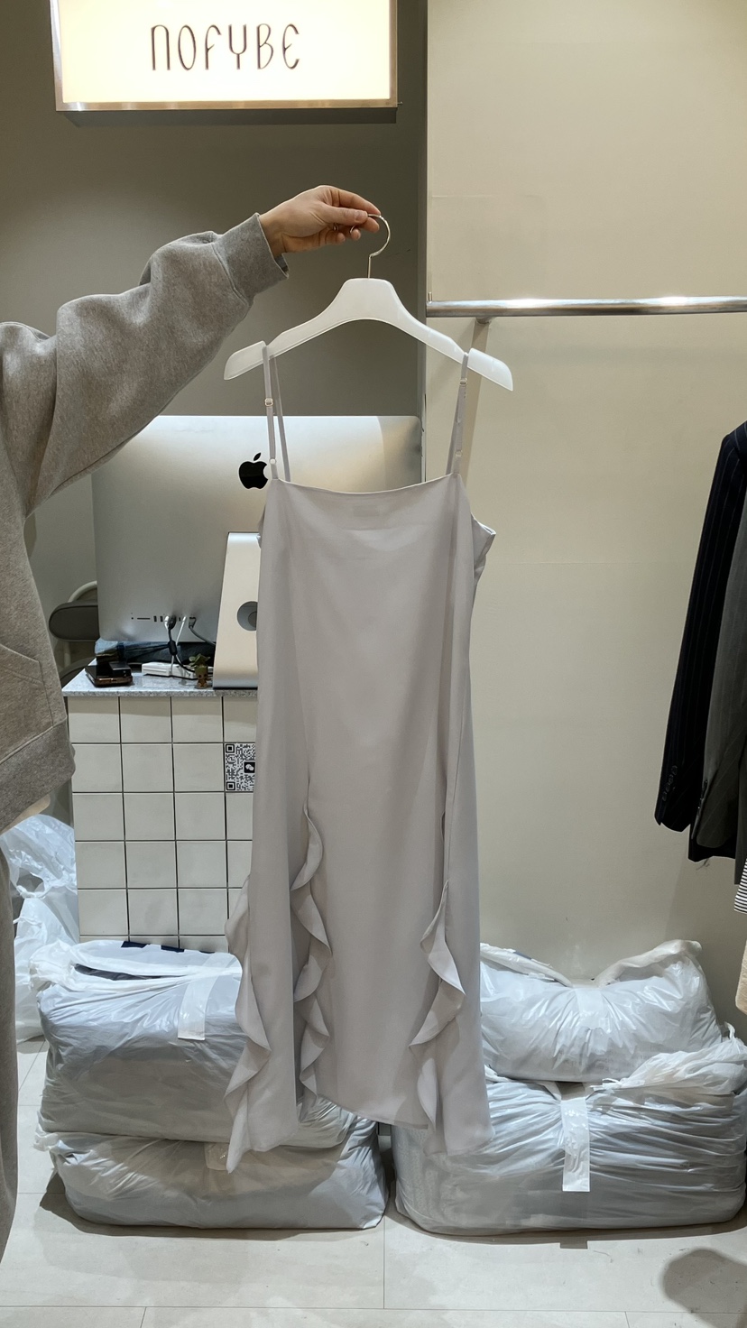 NOFYBE韓國東大門代購女士新品時尚職業26春夏連衣裙荷葉邊NOFYBE連衣裙